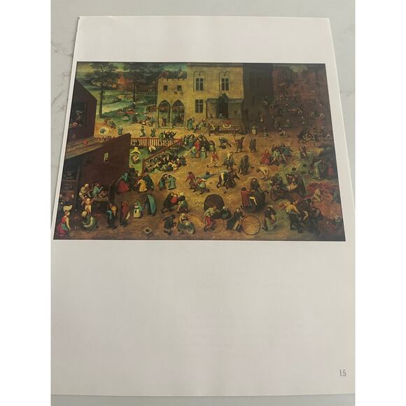 Children's Games, Pieter Brueghel, Painting, Print, Book Page - Picture 1 of 2